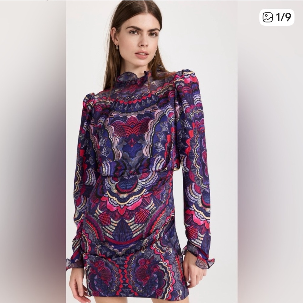 SALONI NWT Rina-B Multicolor Patterned Mini Dress